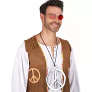 Collar Gigante Símbolo De La Paz Hippie Cotillón