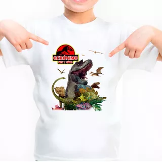 Franela Camisa Niño Jurassic World Dinosaurio Personalizada 