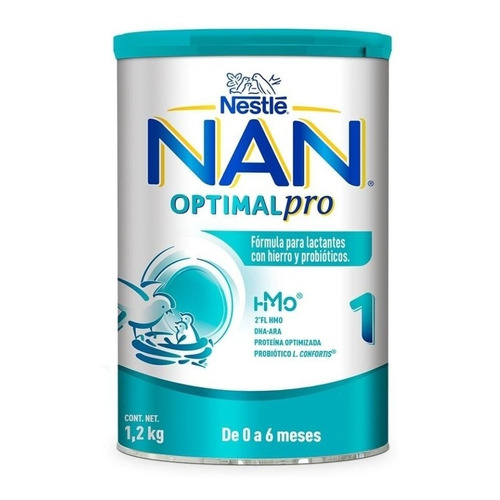 Leche de fórmula en polvo sin TACC Nestlé Nan Optimal Pro 1 en lata de 1.2kg - 0  a 6 meses