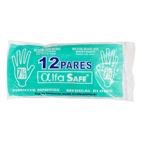 Guantes Alfasafe Latex 7 1/2 X 12 Pares