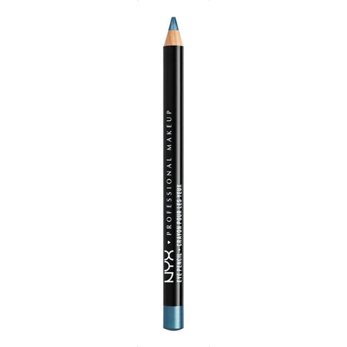 Lápiz delineador de ojos NYX Professional Makeup Slim Eye Pencil color satin blue