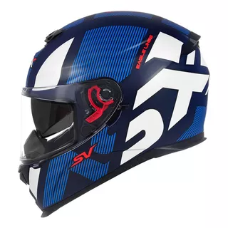 Capacete Asx Eagle Sv Lines Azul Branco Fosco Tamanho Do Capacete 62/xl