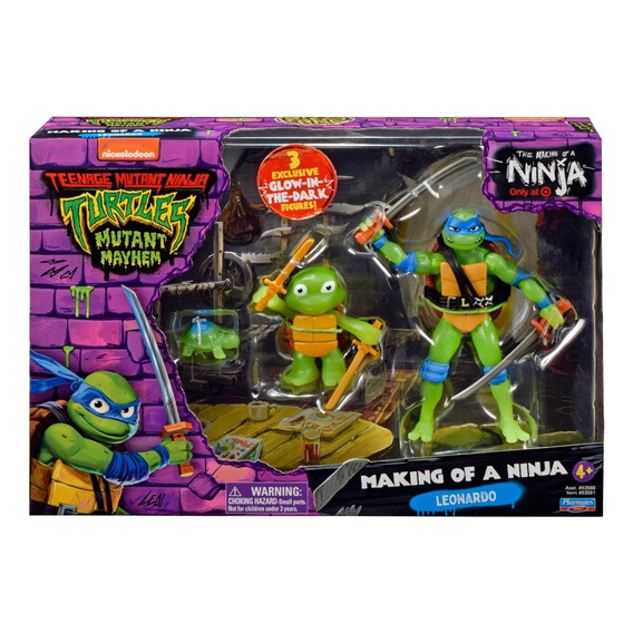 Tortugas Ninja Set Figuras Articuladas Brillan En Oscuridad