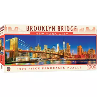 Rompecabezas Panorama Nueva York Brooklyn Bridge Empire State 1000 Pz Masterpieces