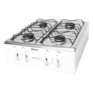 Fogão Cooktop Gás Braslar Asiático Jr 4 Bocas Branco