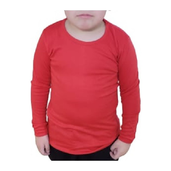 3 Camiseta Algodon Niños Nacional Color Rojo