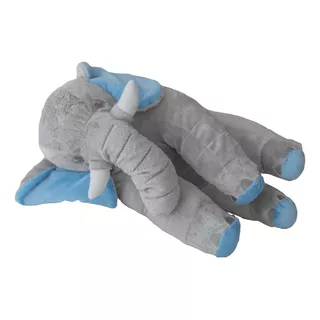Elefante Gigante 90cm Pelúcia Almofada Antialérgico Cores Cor Cinza/azul