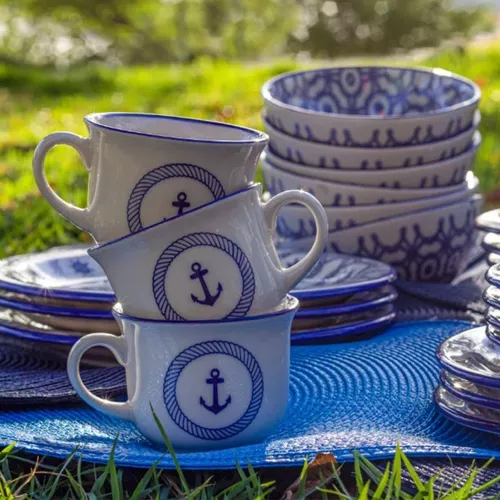 TAZA INFUSIONES CON DISEÑO NÁUTICO, Colección Mar