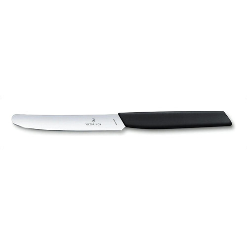 Cuchillo Victorinox Verduras Ergonomico Filo Liso Y Dentado Color Negro Filo Liso 11cm