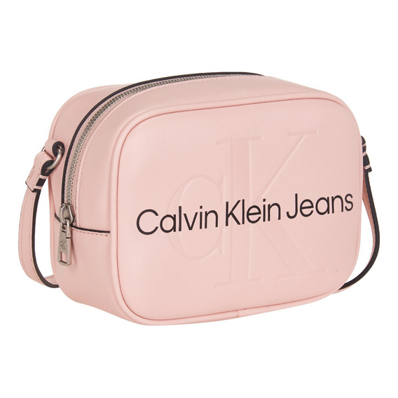 Bolsa Ck Para Mujer K60k610275 Acabado de los herrajes Níquel Color Pale Conch Correa de hombro Rosa Diseño de la tela Liso