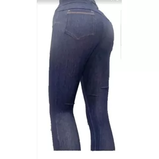 Calza De Jeans Elastizada Talles Del 1al6 En Azul Y En Negro