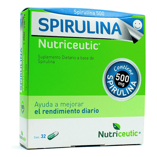 Suplemento en cápsula Nutriceutic  Espirulina proteínas en caja 32 un