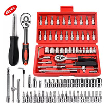 Autocle Kit De Herramientas Sunoffer Mecánicas Dados Acerokit 46pcs Rojo