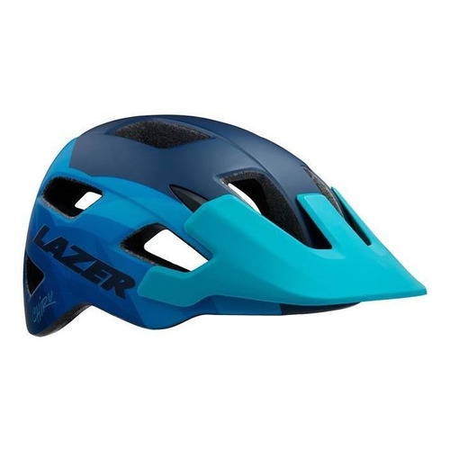 Casco De Bicicleta Lazer Chiru Color Negro y Azul Mate Talle M