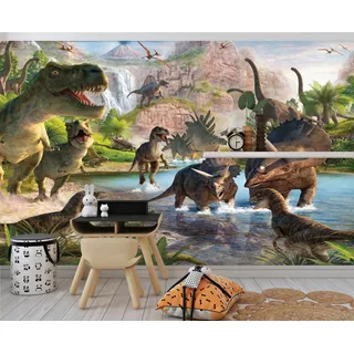 Papel De Parede Adesivo Dinossauros 3d Realista 4m²