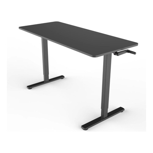 Escritorio Sit-stand Desk Ergonómico Altura Regulable Manual Color Negro Naku 22D-B