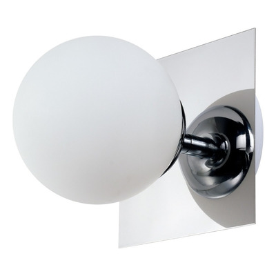 Plafon 1 Luz Elyn Cromo Globo Opal Apto G9 Deco Diseño