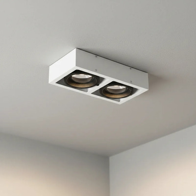 Aplique Techo Plafon Box 2xar111 Cardanico Blanco Moderno Blanco