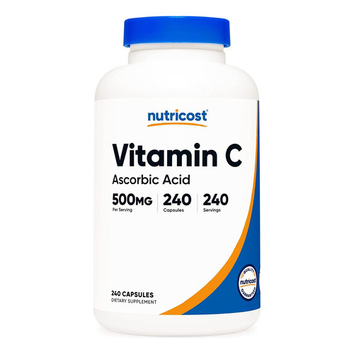 Vitamina C 500mg Acido Ascorbico 240 Capsulas Para 8 Meses Sabor Sin Sabor