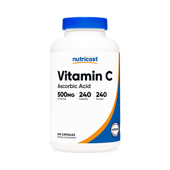 Vitamina C 500mg Acido Ascorbico 240 Capsulas Para 8 Meses Sabor Sin Sabor