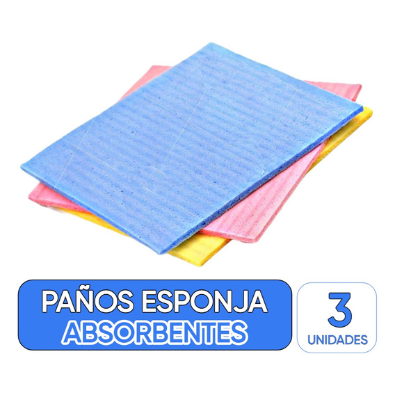 Paño Esponja Por 3 Unid. - Paños Absorbentes - Paño Limpieza