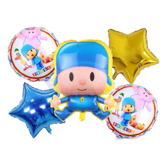 Pack 5 Globos Metalizados De Pocoyo