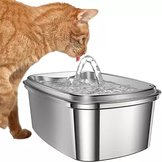 Fuente De Agua Para Gatos Y Perros Bebedero Acero Inoxidable