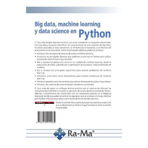 Big Data, Machine Learning Y Data Science En Python, De José Manuel Ortega Candel. Editorial Alfaomega - Ra-ma, Tapa Blanda, Edición 1 En Español, 2023