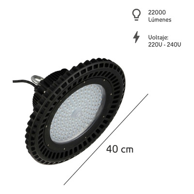 Colgante Led Industrial Alta Potencia Aluminio 200w Ufo 