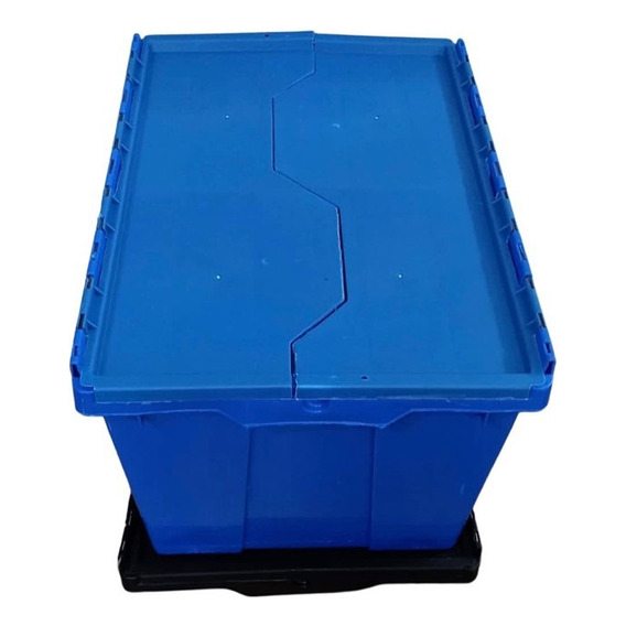 Cajón Logístico 60lts , Delivery Cuerpo Azul Y Tapa Negra