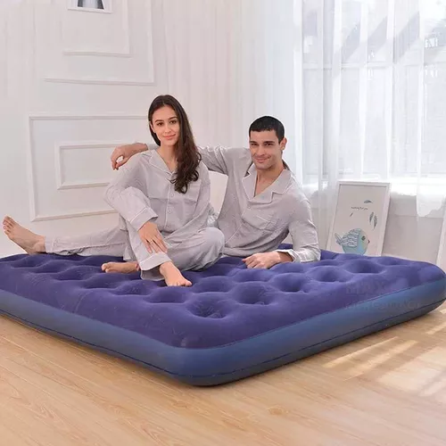 Colchão Inflável Casal Camping Praia 300kg Bestway Cor Azul