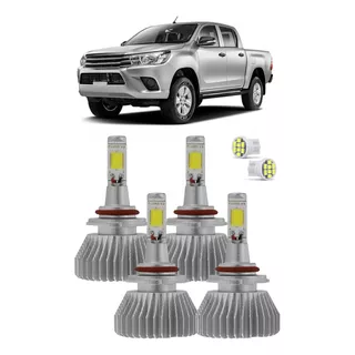 Jogo Lampada Super Led Farol E Milha Hilux Srv 2016 A 2020