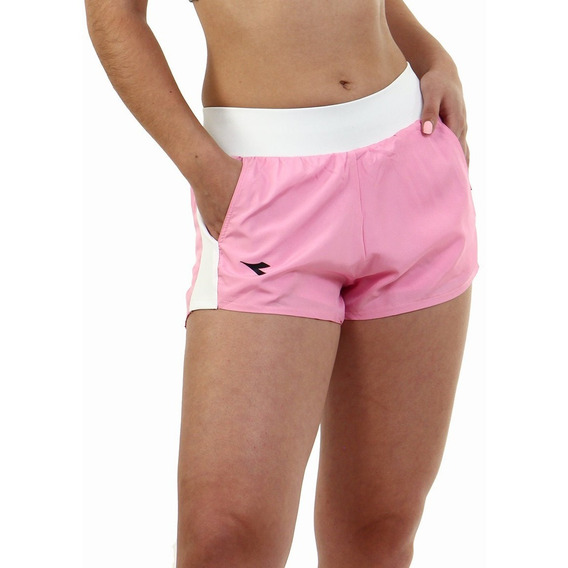 Diadora Ladie's Dry Fit Short- Pink/white
