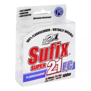 Linea Sufix Super 21 Fc Fluorocarbono 14 Lb Color Clear