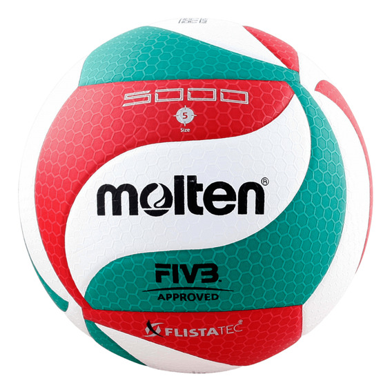 Balon Voleibol Molten V5m5000 Flistatec Original Blanco/Verde/Rojo