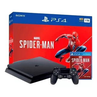 Sony Playstation 4 Slim 1tb Marvel's Spider-man Bundle Color  Negro Azabache