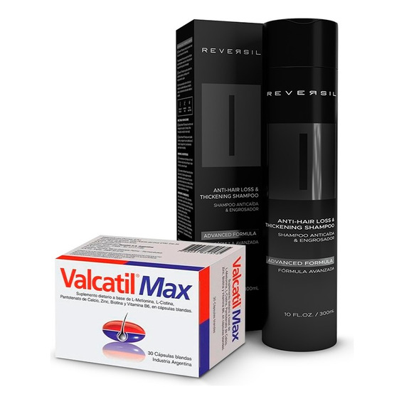 Valcatil Max + Reversil® Shampoo Anti Caída | Pack Cabello