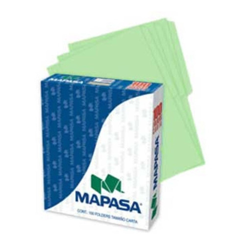 Folder Mapasa Tamaño Carta Color Verde 100pzs Pv0001