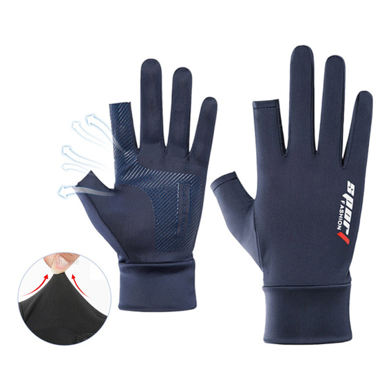 Guantes Medio Dedo Pesca Ciclismo  Antideslizantes Unisex 