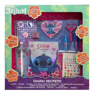 Diario Para Decorar Stitch Incluye Gemas Acrilicas