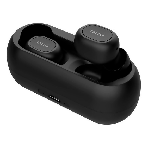 Audífonos in-ear inalámbricos QCY T1C negro con luz LED