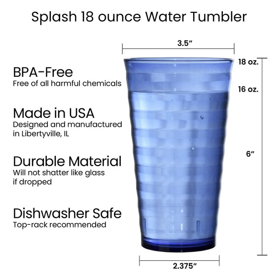 Us Acrylic Splash - Vasos De Agua Apilables De Plástico De 1