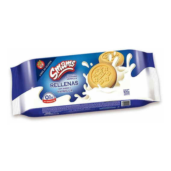 Galletitas De Vainilla Rellenas Smams 105gr X1u | Sin Tacc