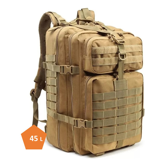 Mochila Tactica Militar Outdoor Pentagon 45l Impermeable Color Ocre