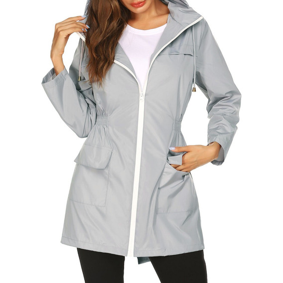 Chaqueta De Mujeres Para La Lluvia Impermeable Y Ligera