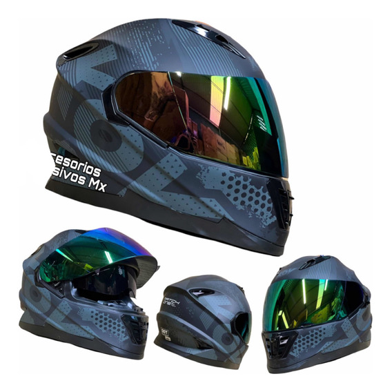 Casco Negro Mate Cerrado Integral Mica Humo Deportivo Pulsar