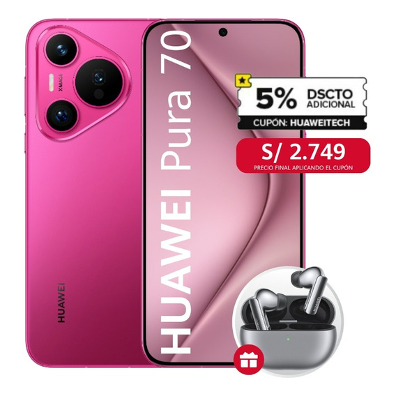 Huawei Pura 70 Rosado 12gb + 256gb Dual Simcard / Con Google