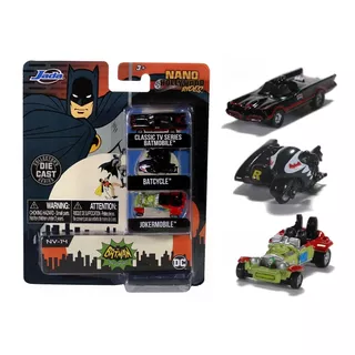 Jada Toys Batman Classic Tv Series Nano Hollywood Rides X3