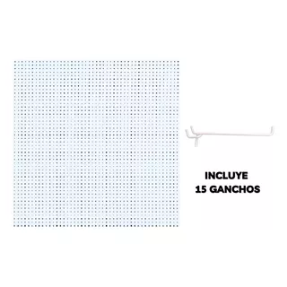 Panel Perfocel 122x122cm 1c Blanco-incluye 15 Ganchos- Tumin
