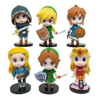 Miniaturas Kit 6 The Legend Of Zelda Link Game Figure 10 cm